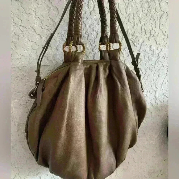 Ellie Tahari Boho Shoulder/Handbag Purse Adjustable Strap Womens Brown Leather - Picture 7 of 14